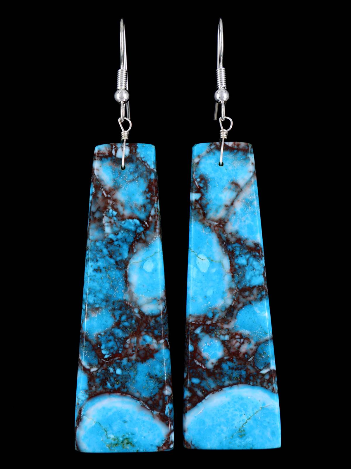 Navajo Turquoise Slab Dangle Earrings