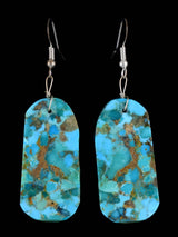 Navajo Turquoise Slab Dangle Earrings