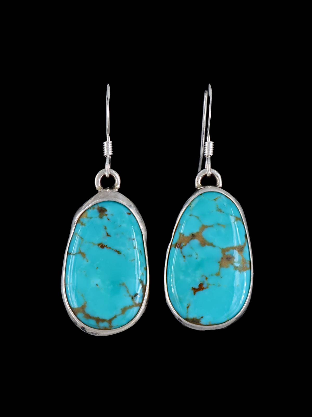 Navajo Turquoise Sterling Silver Dangle Earrings