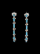 Zuni Turquoise Half Hoop Post Earrings - PuebloDirect.com