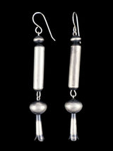 Navajo Sterling Silver Blossom Flute Earrings - PuebloDirect.com