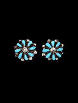 Native American Jewelry Zuni Flower Post Earrings - PuebloDirect.com