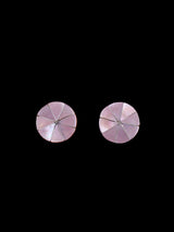 Zuni Pink Shell Inlay Post Earrings - PuebloDirect.com