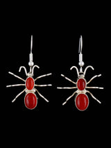 Navajo Carnelian Ant Sterling Silver Dangle Earrings