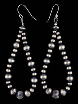 Navajo Sterling Silver Beaded Dangle Earrings
