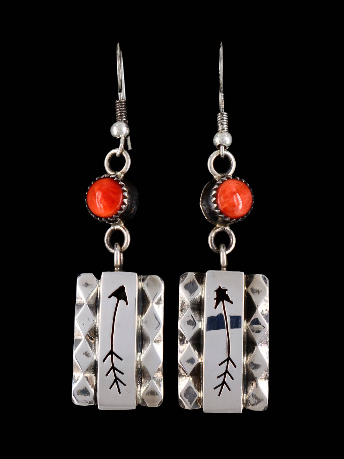 Bijoux amérindiens Spiny Oyster Kokopelli Boucles d'oreilles pendantes