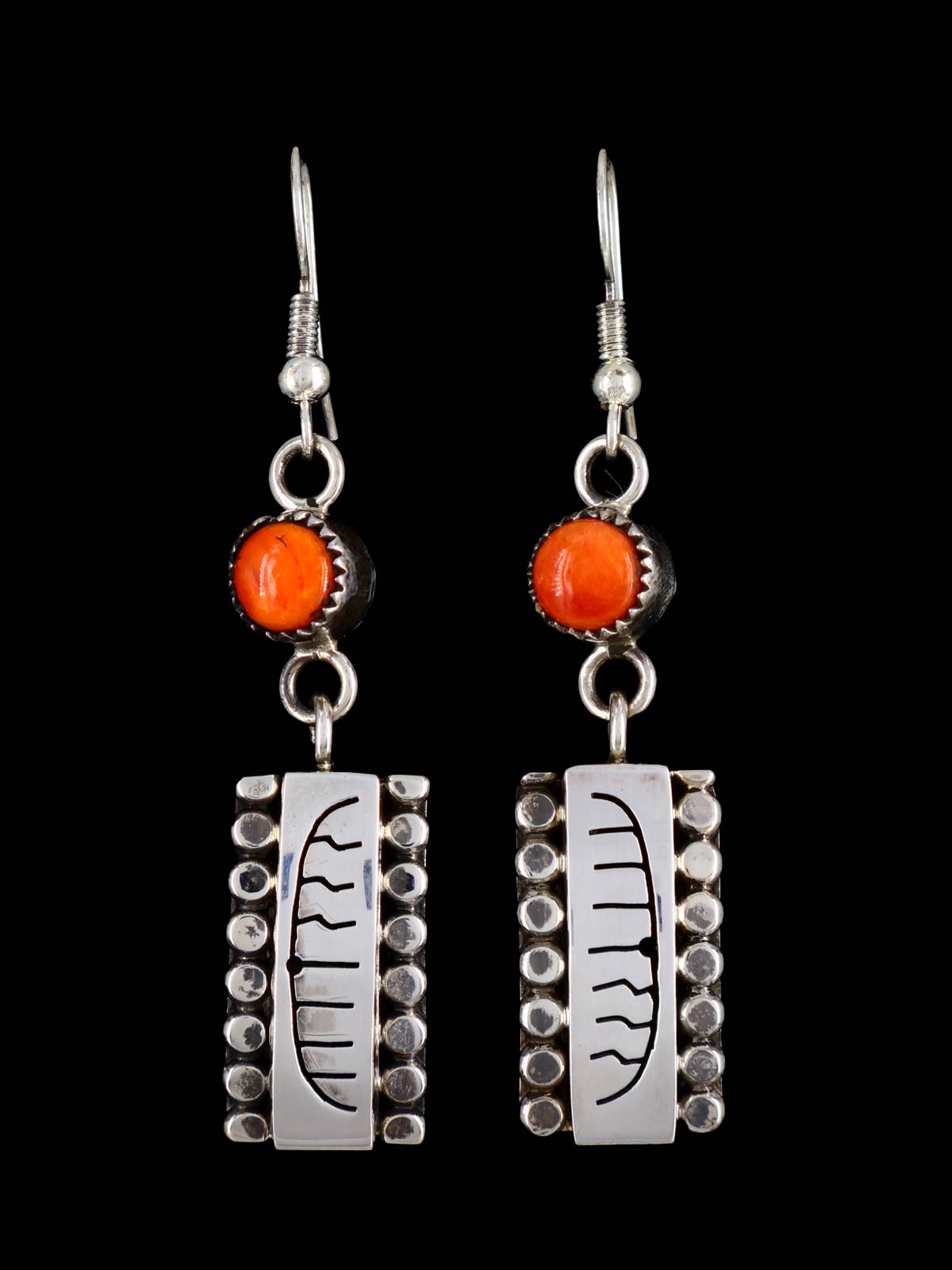 Native American Jewelry Spiny Oyster Dangle Earrings