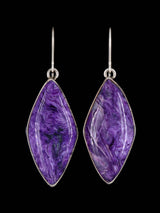 Navajo Sterling Silver Purple Charoite Dangle Earrings