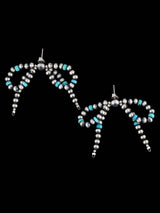 Navajo Sterling Silver Beaded Bows Post Earrings