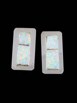 Navajo Sterling Silver Opalite Inlay Post Earrings