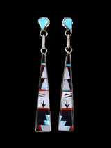 Native American Zuni Inlay Post Earrings