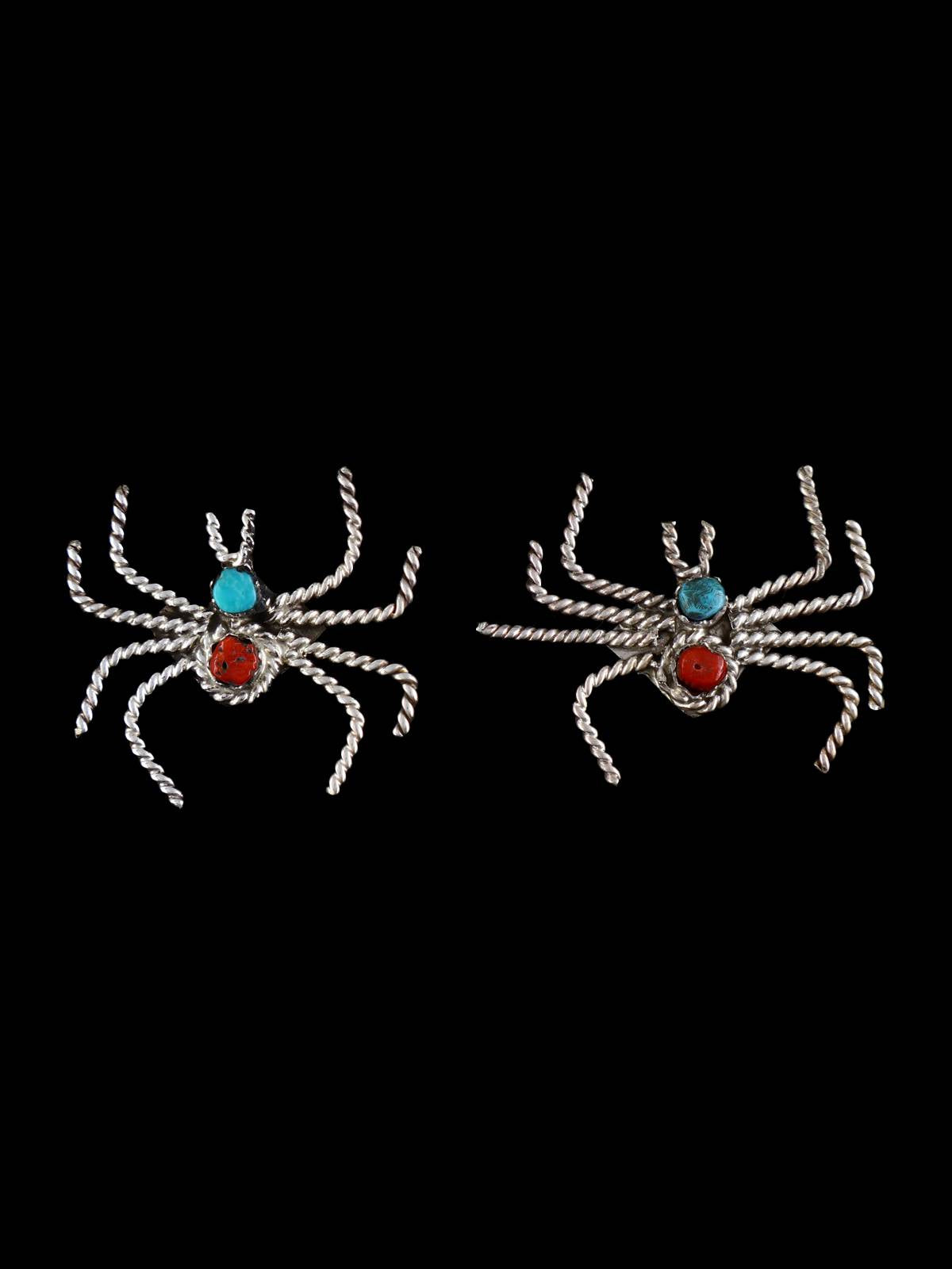 Boucles d'oreilles pendantes en argent sterling avec araignée turquoise bleu vif