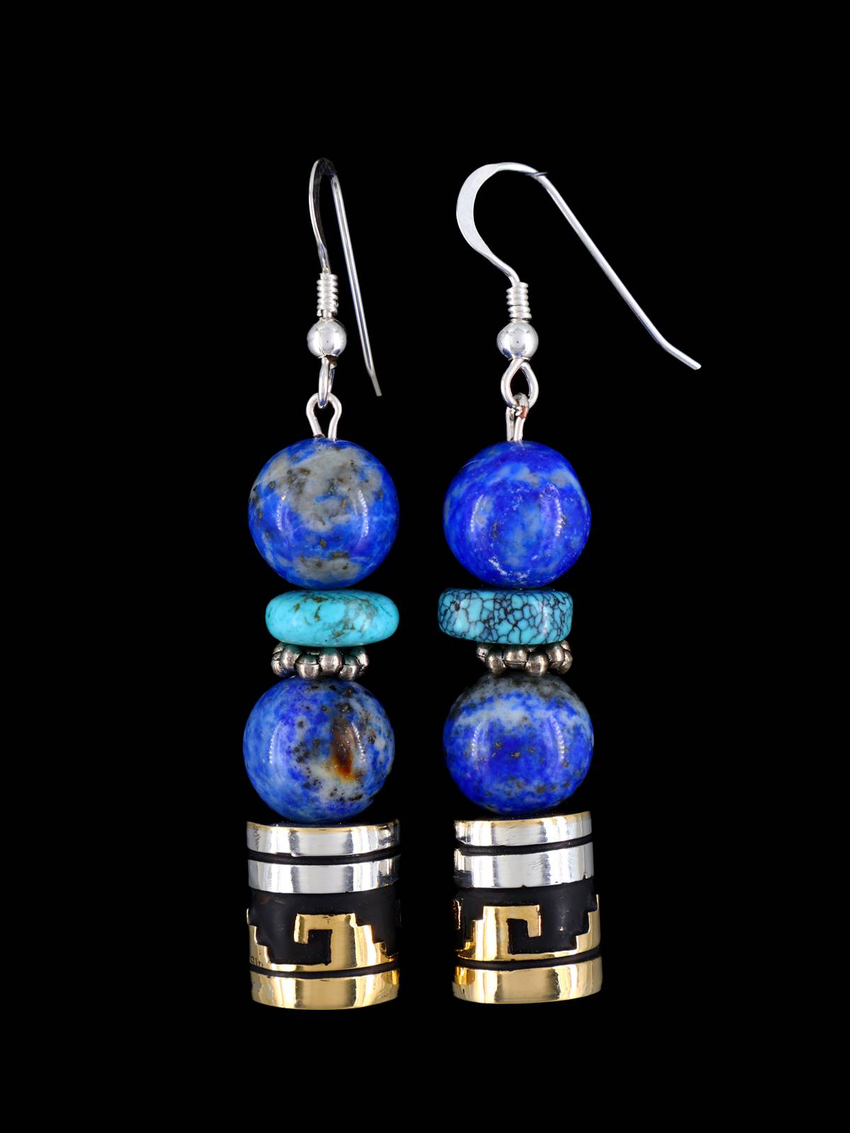 Navajo Multistone Beaded Dangle Earrings