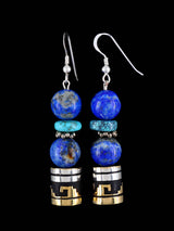 Navajo Multistone Beaded Dangle Earrings