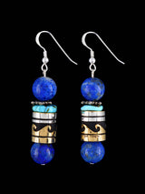 Navajo Multistone Beaded Dangle Earrings