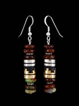 Navajo Multistone Beaded Dangle Earrings