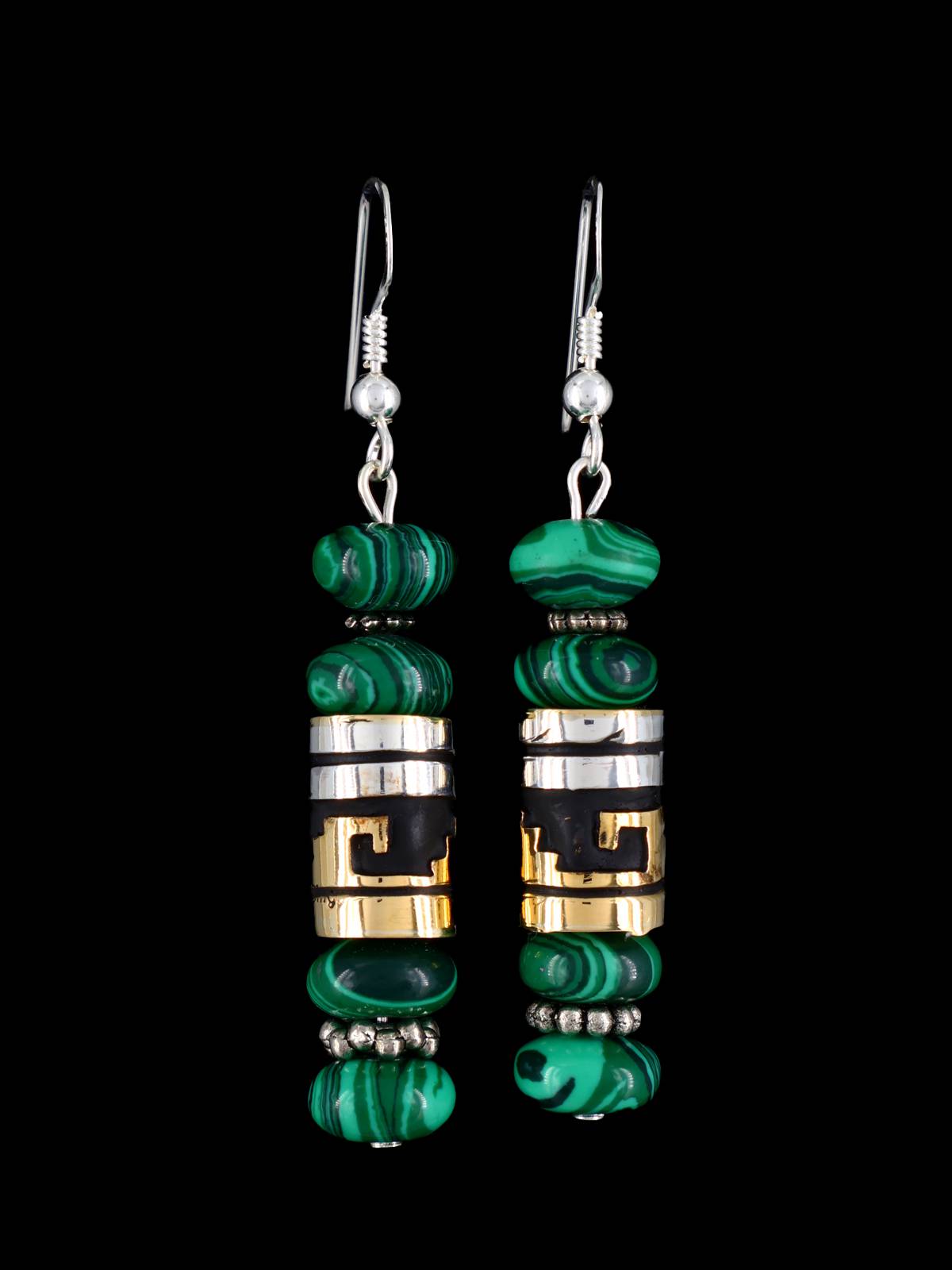 Boucles d’oreilles Navajo Spiny Oyster Dangle Overlay Bead