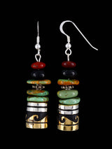 Navajo Multistone Beaded Dangle Earrings