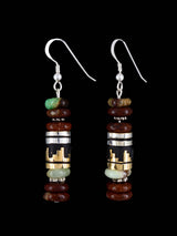 Navajo Multistone Beaded Dangle Earrings
