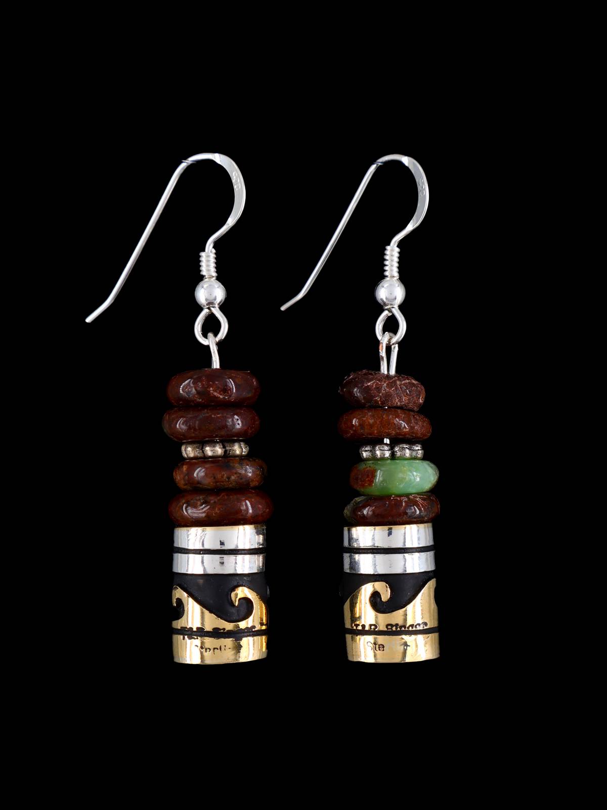 Navajo Multistone Beaded Dangle Earrings