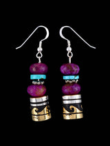 Navajo Multistone Beaded Dangle Earrings