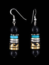 Navajo Multistone Beaded Dangle Earrings