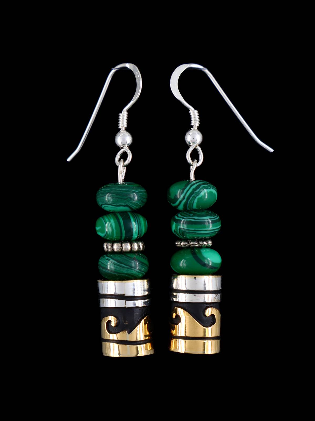 Boucles d’oreilles Navajo Spiny Oyster Dangle Overlay Bead