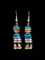 Navajo Multistone Beaded Dangle Earrings
