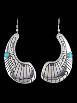 Navajo Sterling Silver and Turquoise Overlay Earrings