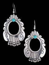 Navajo Sterling Silver and Turquoise Overlay Earrings