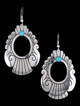 Navajo Sterling Silver and Turquoise Overlay Earrings