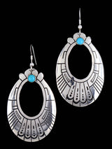 Navajo Sterling Silver and Turquoise Overlay Earrings