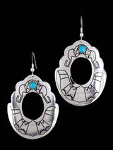 Navajo Sterling Silver and Turquoise Overlay Earrings