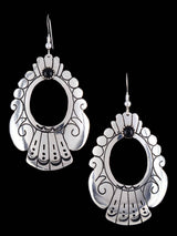 Navajo Sterling Silver and Onyx Overlay Earrings