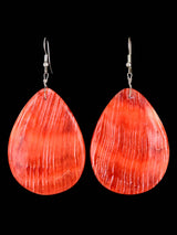 Large Santo Domingo Spiny Oyster Shell Dangle Earrings - PuebloDirect.com