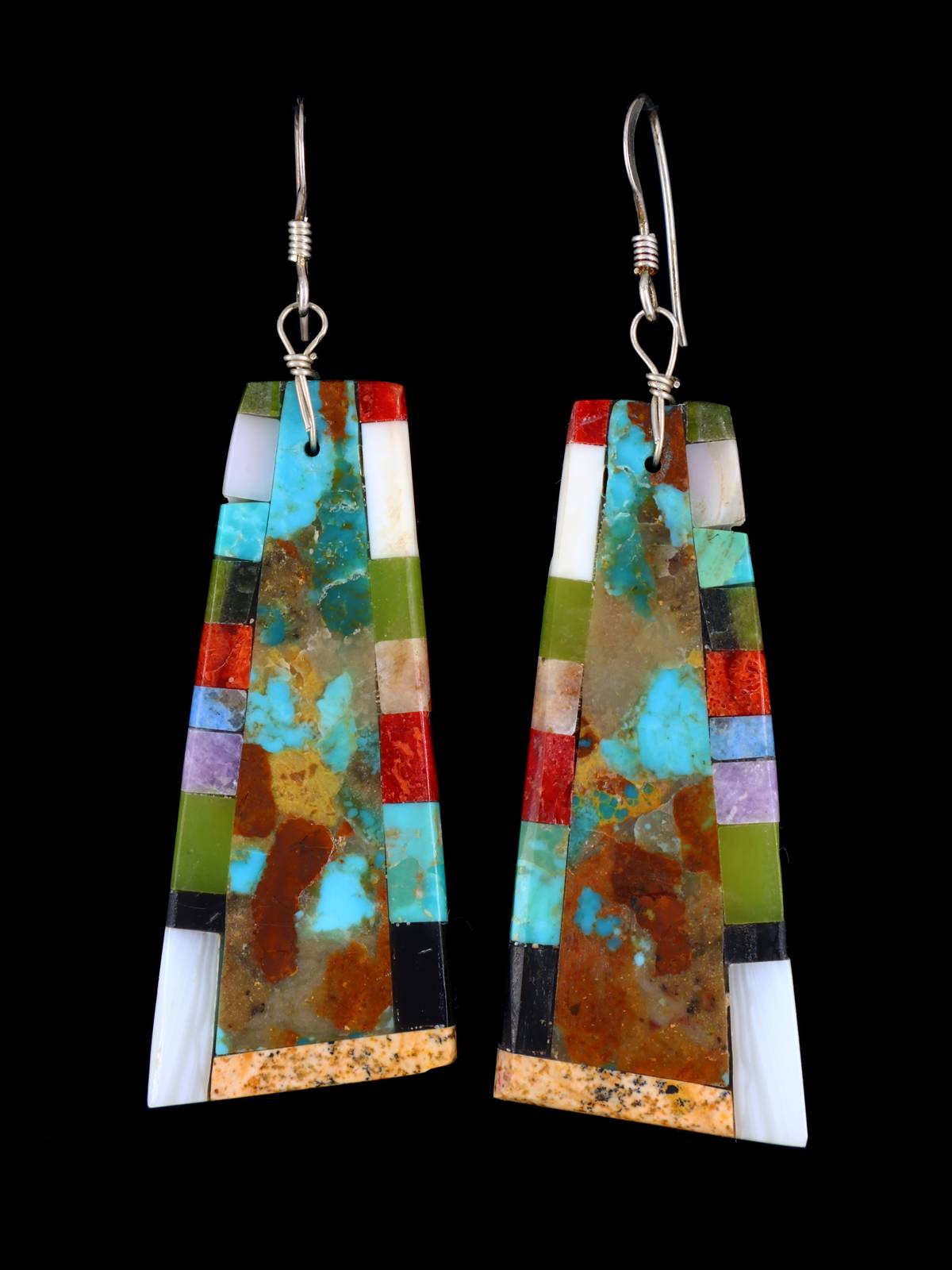 Santo Domingo Inlay Mosaic Dangle Earrings