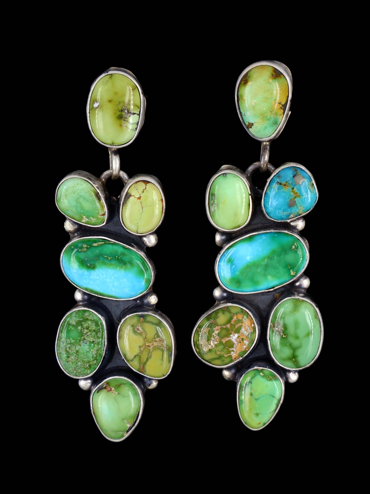Boucles d'oreilles Navajo en argent sterling Sonora Gold Turquoise Post