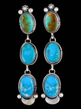 Boucles d'oreilles amérindiennes Royston Turquoise Navajo Dangle Post