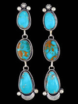 Boucles d'oreilles amérindiennes Royston Turquoise Navajo Dangle Post