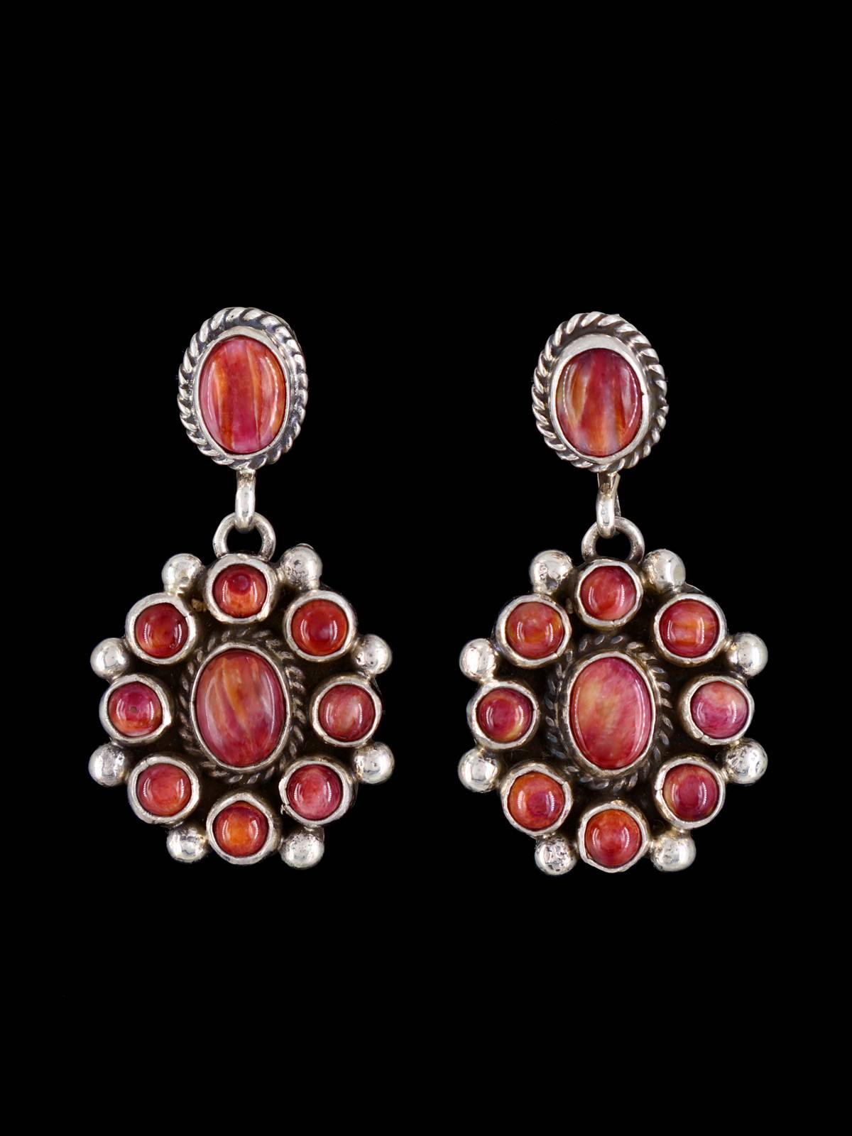 Native American Spiny Oyster Navajo Dangle Post Earrings
