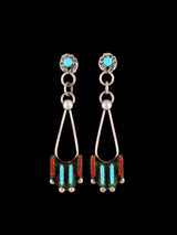 Native American Jewelry Turquoise Zuni Post Earrings - PuebloDirect.com