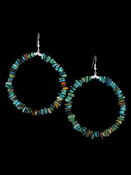 Navajo Turquoise Beaded Dangle Earrings - PuebloDirect.com