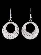 Navajo Hammered Sterling Silver Dangle Earrings - PuebloDirect.com