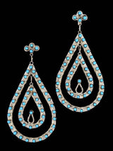 LARGE Native American Zuni Jewelry Turquoise Post Earrings - PuebloDirect.com