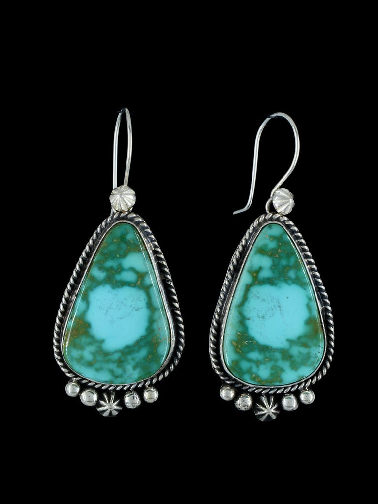 Natural Royston Turquoise Navajo Dangle Earrings - PuebloDirect.com