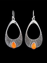Navajo Jewelry Sterling Spiny Oyster Dangle Earrings - PuebloDirect.com