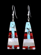 Santo Domingo Inlay Multistone Mosaic Dangle Earrings