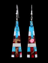 Santo Domingo Inlay Multistone Mosaic Dangle Earrings
