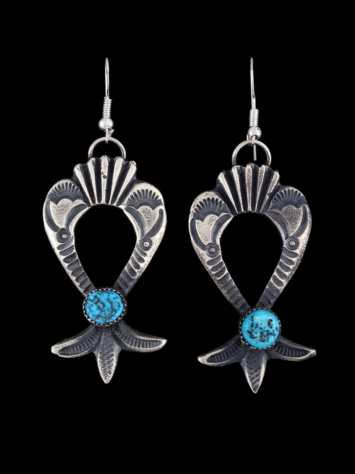 Navajo Turquoise Sterling Silver Dangle Earrings