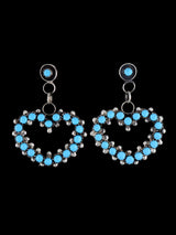 Native American Jewelry Turquoise Heart Zuni Post Earrings - PuebloDirect.com